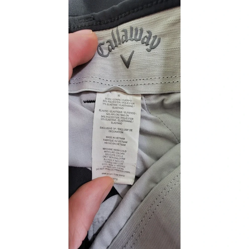 Callaway Mens Black Performance Golf Shorts Size 32 Stretch‎ Activewear